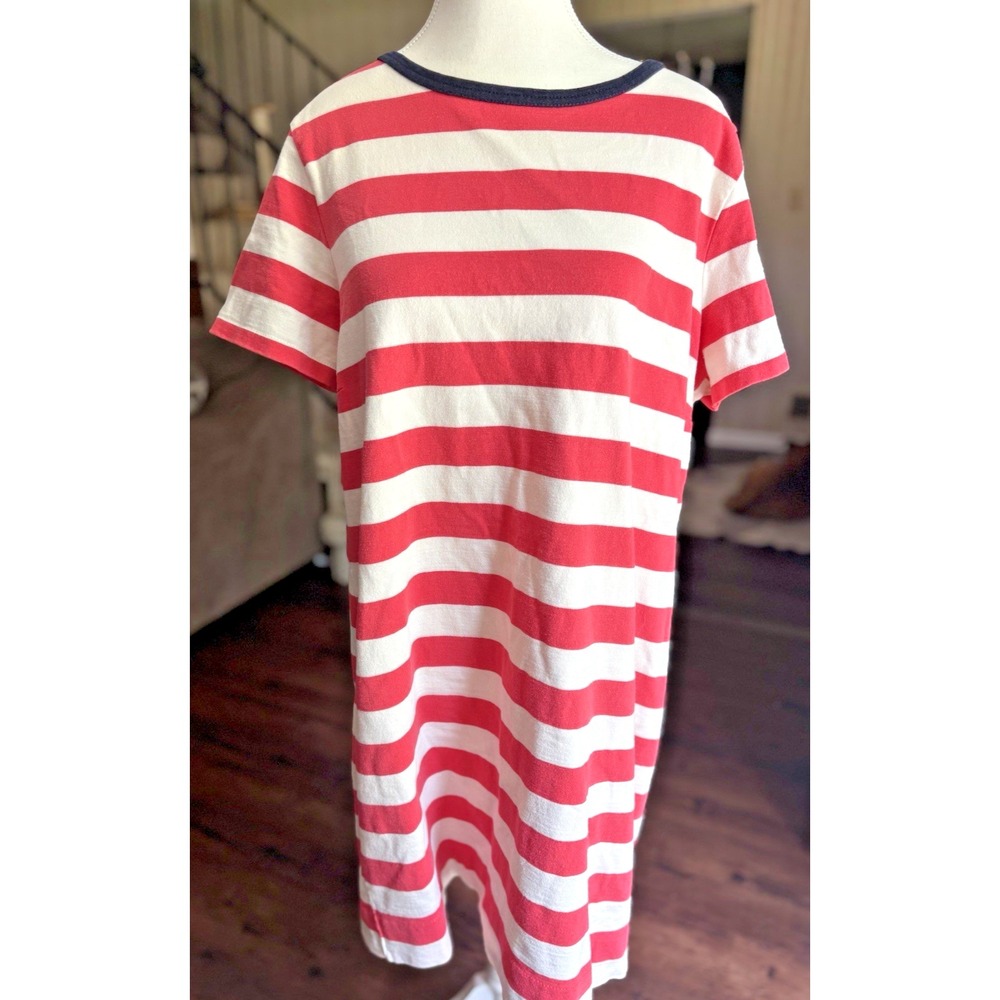 J.Crew Striped Jersey Knit Rugby Stripes Shirt Dress Summer T-Shirt Womens XL‎